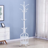 Free-Standing Metal Coat Rack with Storage Tray