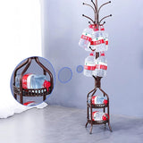 Free-Standing Metal Coat Rack with Storage Tray