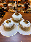 3-Piece Food Warmer Serving Pot Set with Lids – Buffet & Party Chafing Set