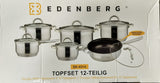 Edenberg Premium Stainless Steel Cookware Set 12pcs | Sufurias 2.1L–6.5L Kenya