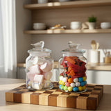 Danny Home 980ml Glass Storage Jar Set 2pcs Airtight Candy & Biscuit Jar Kenya
