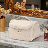 Leather Makeup & Cosmetics Organizer Travel Bag | Portable Vanity Bag