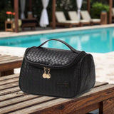 Leather Makeup & Cosmetics Organizer Travel Bag | Portable Vanity Bag