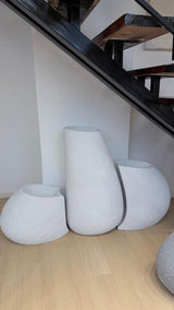 Luxury 3-Piece Floor Flower Vase Planter Set – Stone Finish