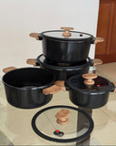 MGC Crocodile Series 8 Piece Ceramic Cookware Set – Die Cast Aluminium with Non Stick Coating Induction Base