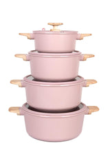 MGC Crocodile Series 8 Piece Ceramic Cookware Set – Die Cast Aluminium with Non Stick Coating Induction Base