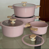 MGC Crocodile Series 8 Piece Ceramic Cookware Set – Die Cast Aluminium with Non Stick Coating Induction Base