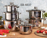 Edenberg 12-Piece Stainless Steel Cookware Set – Induction Compatible