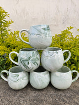 Marble Ceramic Coffee & Tea Cup Set of 6 – Elegant Home & Office Mug Set