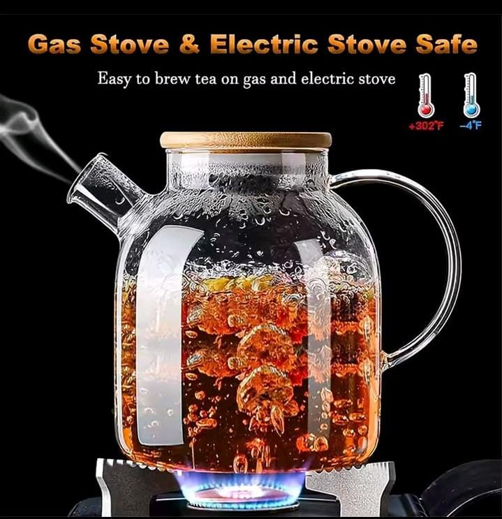 Borosilicate Glass Teapot with Lid – Direct Flame Safe