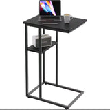 Metallic Side, Bedside, Coffee & End Table – Square with Shelf