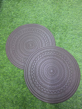 Boho Embossed Round PVC Placemats -6pcs 38cm