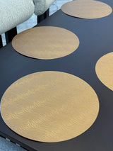 6pcs Modern Round Faux Leather PVC Placemats 38cm