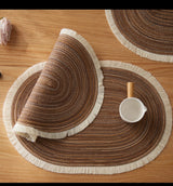 Elegant Braided Round Placemats Set 6pcs 38cm