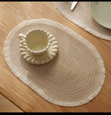 Elegant Braided Round Placemats Set 6pcs 38cm