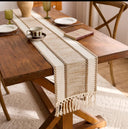 Boho Cotton Table Runner with Tassels 30×180cm