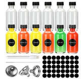 Ginger Shot Glass Bottles Set of 12 – 60ml Leak-Proof Wellness & Immunity Shot Bottles with Funnels, Labels, Pen & Brush