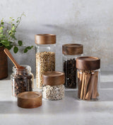 Borosilicate Glass Storage Jars with Acacia Airtight Lid 400ml / 550ml / 800ml