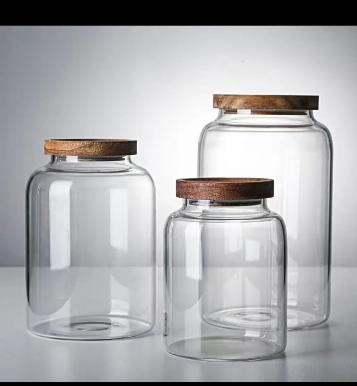 Borosilicate Glass Storage Jars with Acacia Lid 1.5L / 2L / 3.5L