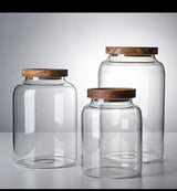 Borosilicate Glass Storage Jars with Acacia Lid 1.5L / 2L / 3.5L