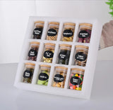 3 Tier Spice Rack Set with 12 Glass Jars, Spoons & Airtight Lids