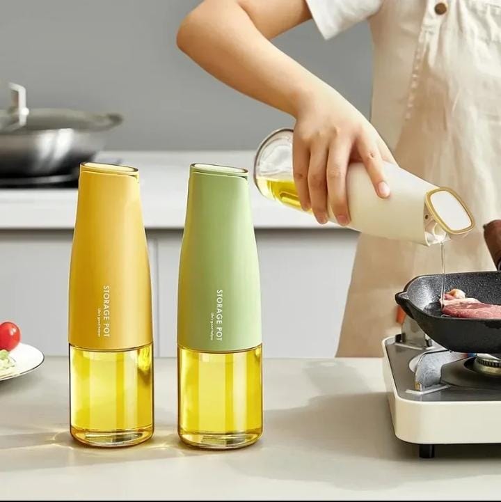 Cast Iron and Oil Dispenser: 7 Piece Enamel Cast Iron Pots and 500ml Glass Oil Dispenser