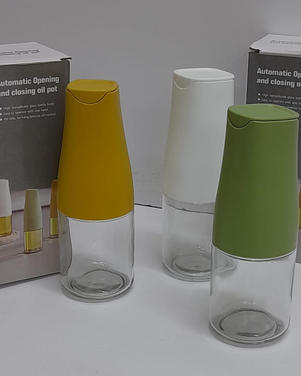 500ml Automatic Glass Oil Dispenser & Oil Bottle – One Touch Pour
