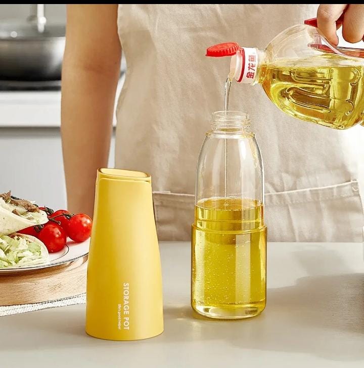 500ml Automatic Glass Oil Dispenser & Oil Bottle – One Touch Pour