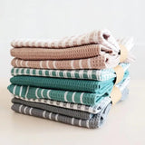 Waffle Weave Kitchen Towel Set of 3 – Checked Pattern, Soft Absorbent & Quick Dry