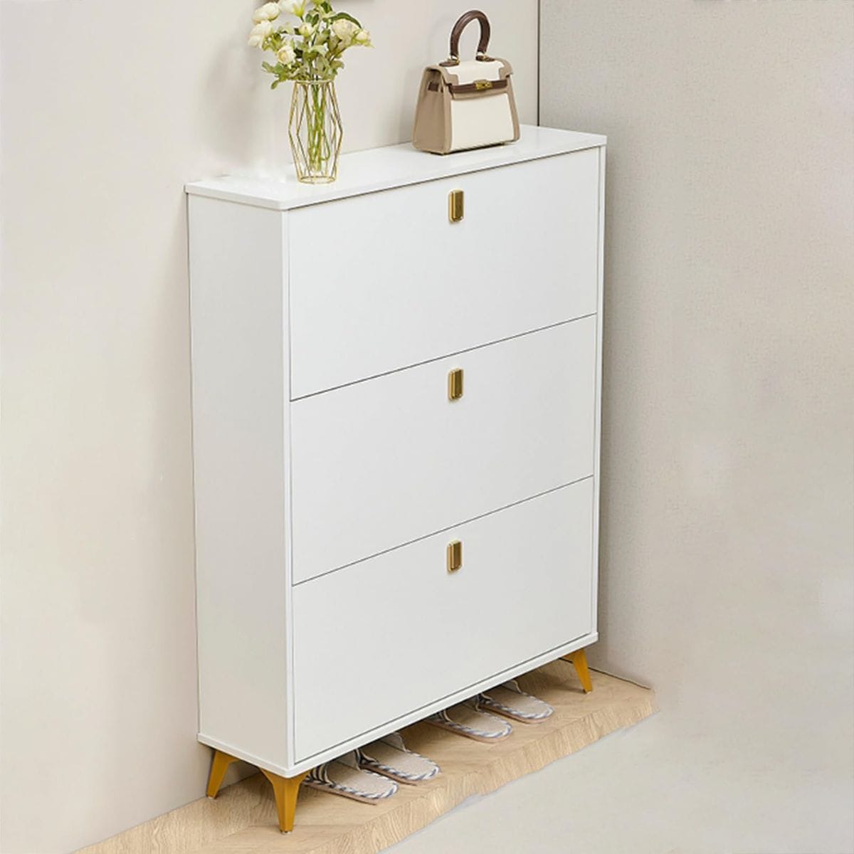 Bucket Flip Shoe Cabinet Shoe Rack Entryway Oragnizer