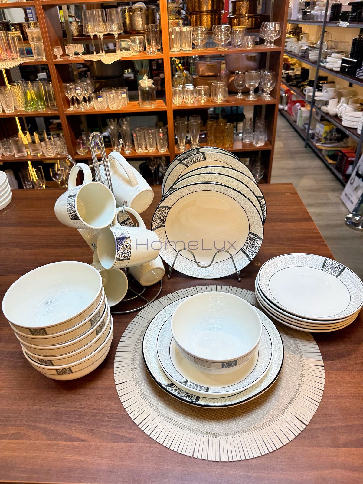 16-Piece Elegant Ceramic Dinner Set | Plates, Bowls & Cups Dining Set for 4