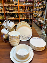 16-Piece Elegant Ceramic Dinner Set | Plates, Bowls & Cups Dining Set for 4