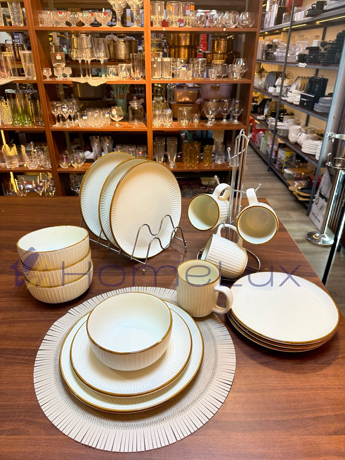 16-Piece Elegant Ceramic Dinner Set | Plates, Bowls & Cups Dining Set for 4