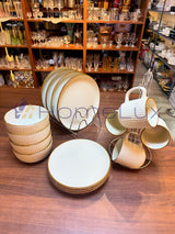 16-Piece Elegant Ceramic Dinner Set | Plates, Bowls & Cups Dining Set for 4