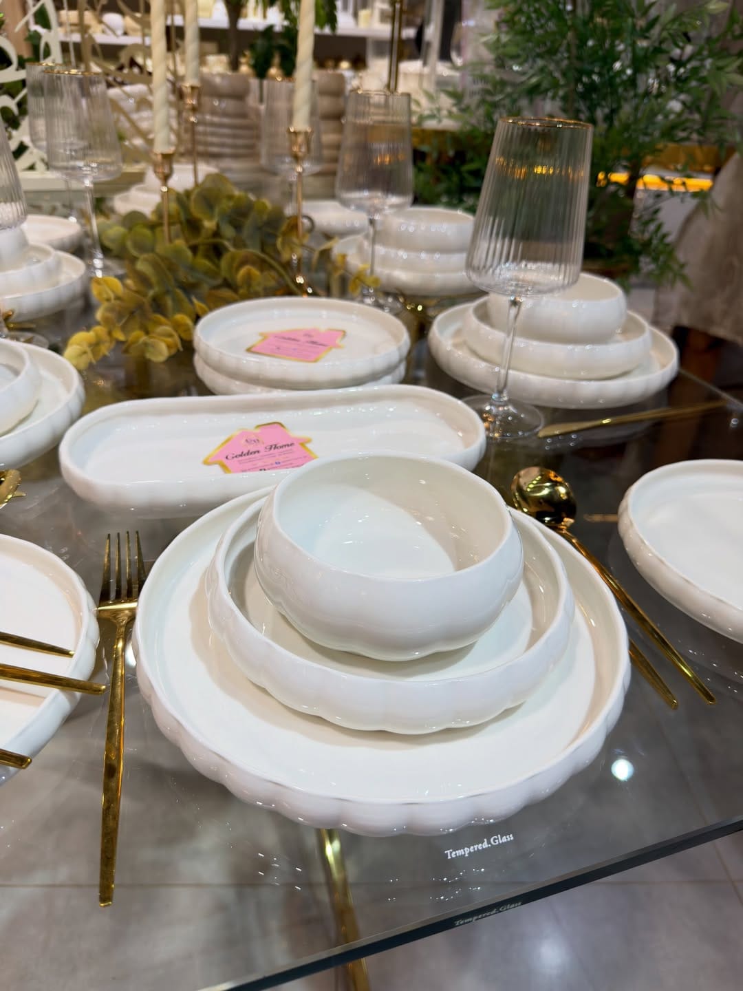 25-Piece Premium Ceramic Dinner Set Kenya | Elegant Microwaveable Tableware Set, 6 Dinner Plates, 6 Side Plates, 6 Salad Bowls, 6 Soup Bowls & Rectangular Platter, Stylish Ceramic Dining Set Kenya