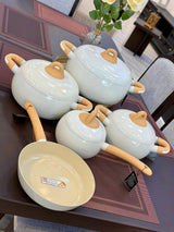 9-Piece Forged Aluminium Ceramic Cookware Set Kenya | PFOA Free Non-Stick Ceramic Coating Pots & Pans Set, Casserole Set with Lids, Healthy Ceramic Cooking Pots, Induction Compatible Sufuria Set Kenya