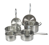 Uakeen Germany 10-Piece Triply Stainless Steel Cookware Set Kenya | Hammered & Honeycomb Pattern Cooking Pots, Frying Pans & Casserole Set with Lids, Non-Stick Mirror Polish Sufuria Set, All Cooktop Compatible