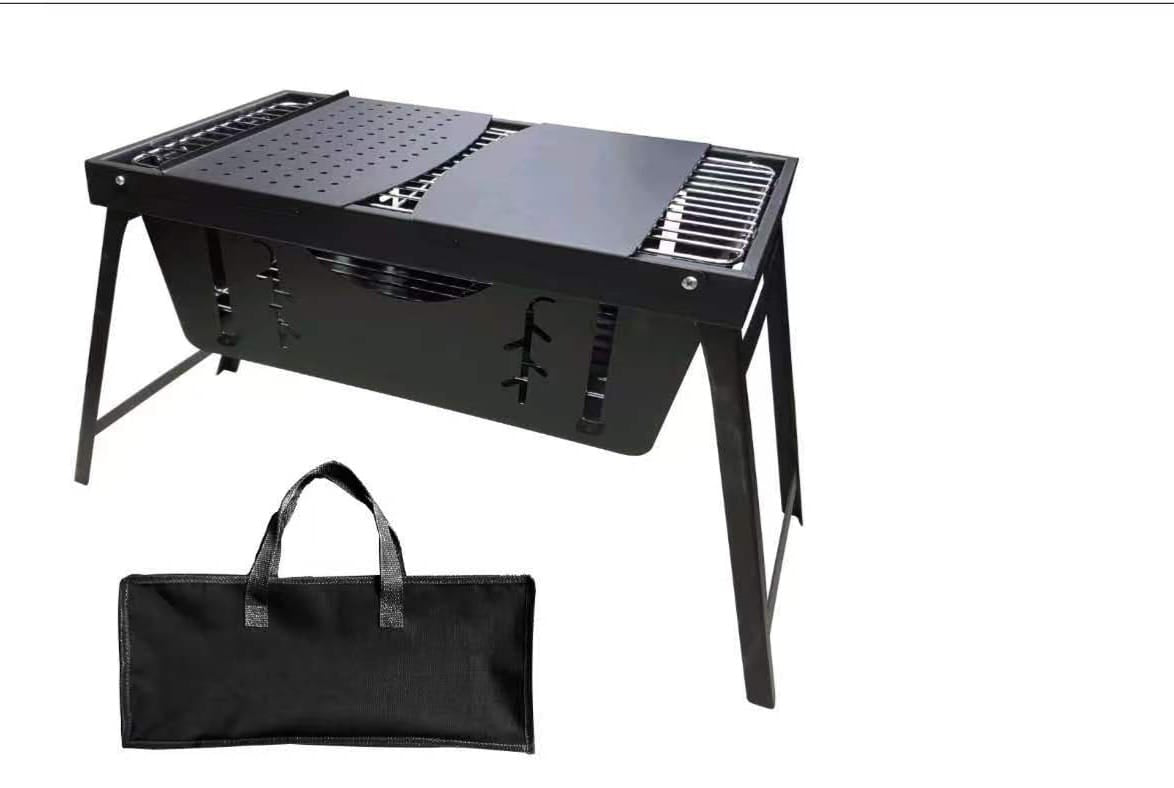 Portable Foldable Stainless Steel BBQ Choma Grill Kenya | Outdoor Charcoal Barbecue Grill 50x30cm, Foldable Camping BBQ Grill, Corrosion Resistant Braai Grill, Barbeque & Berbeque Grill with Carry Bag Kenya