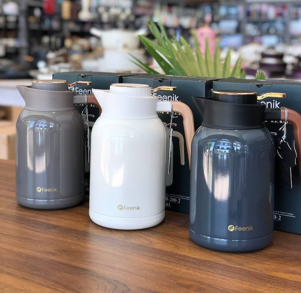 Feenik 2L Vacuum Flask | Unbreakable Insulated Flask, Keeps Hot 24 Hours