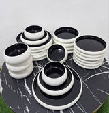 Premium White Ceramic Dinner Set 24 Piece – Double Glaze Dinner & Side Plates, Pasta & Soup Bowls, Service for 6