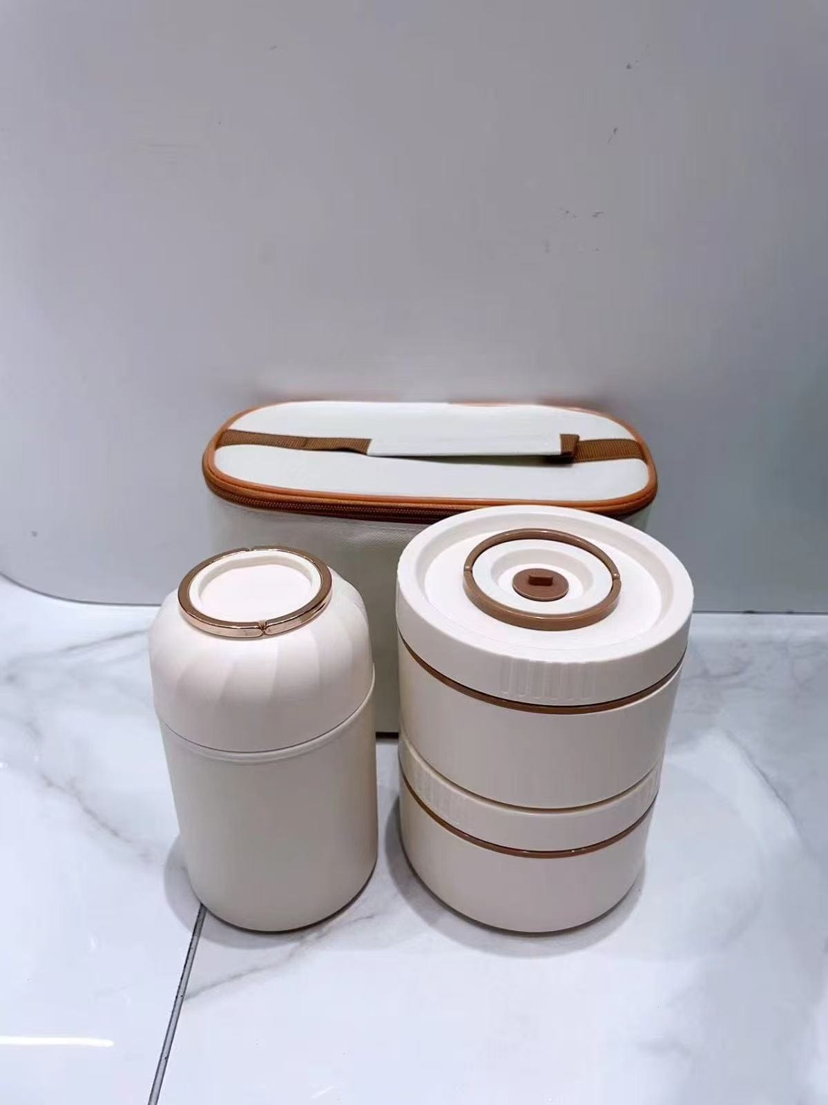 3-in-1 Thermal Lunch Box Set with Flask & Insulated Bag – 7 Pcs