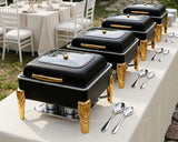 6L Square Hydraulic Chafing Dish – Stainless Steel Buffet Food Warmer with Tempered Glass Lid Kenya