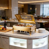9L Rectangular Hydraulic Chafing Dish – Single or Double Compartment Stainless Steel Buffet Food Warmer Kenya