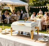 9L Round Hydraulic Chafing Dish – Double Compartment Stainless Steel Buffet Food Warmer Kenya