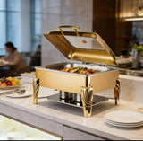 9L Round Hydraulic Chafing Dish – Double Compartment Stainless Steel Buffet Food Warmer Kenya