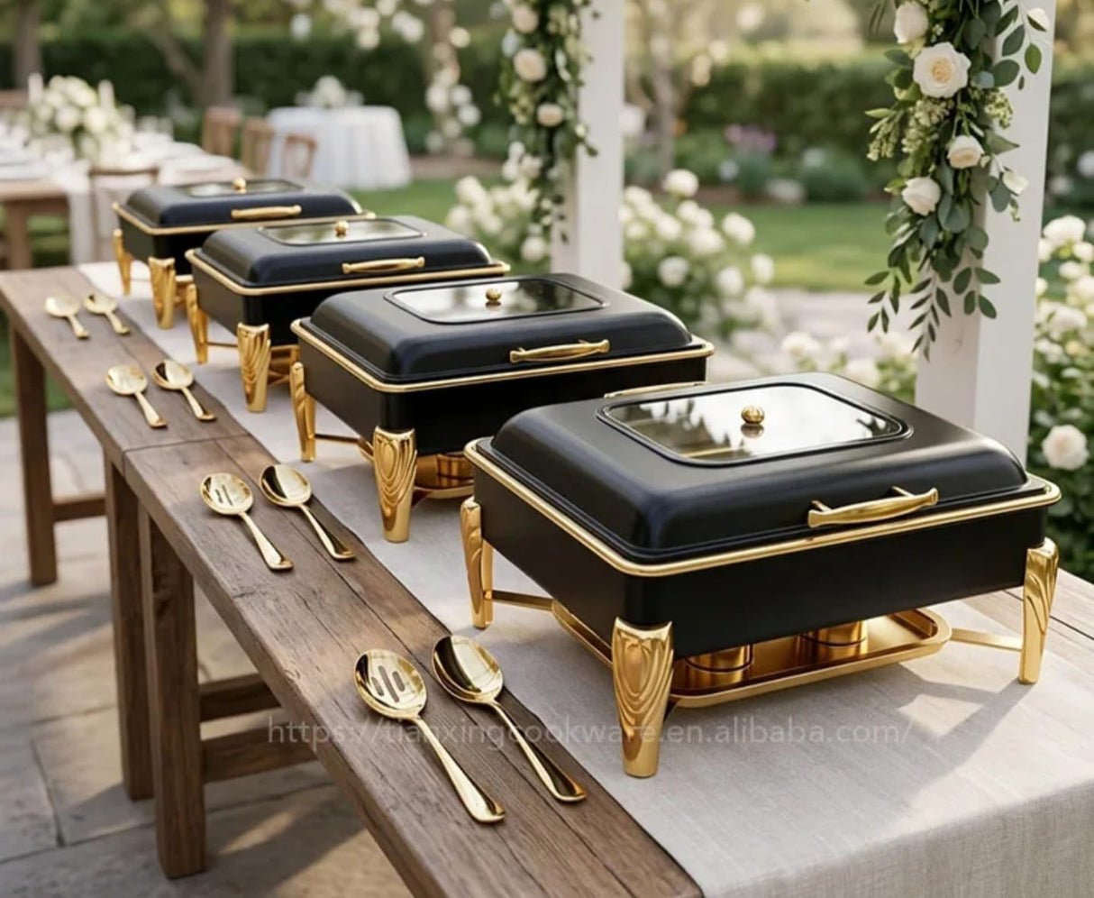 9L Round Hydraulic Chafing Dish – Double Compartment Stainless Steel Buffet Food Warmer Kenya