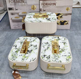 3pc Premium Ribbed Marble & Gold Insulated Hotpot Set – Double Wall Food Warmer 3L, 4L, 5L Kenya