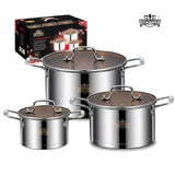 Royal Louis Stainless Steel Cookware Set 6pcs | Tempered Glass Lids Induction Pots Kenya