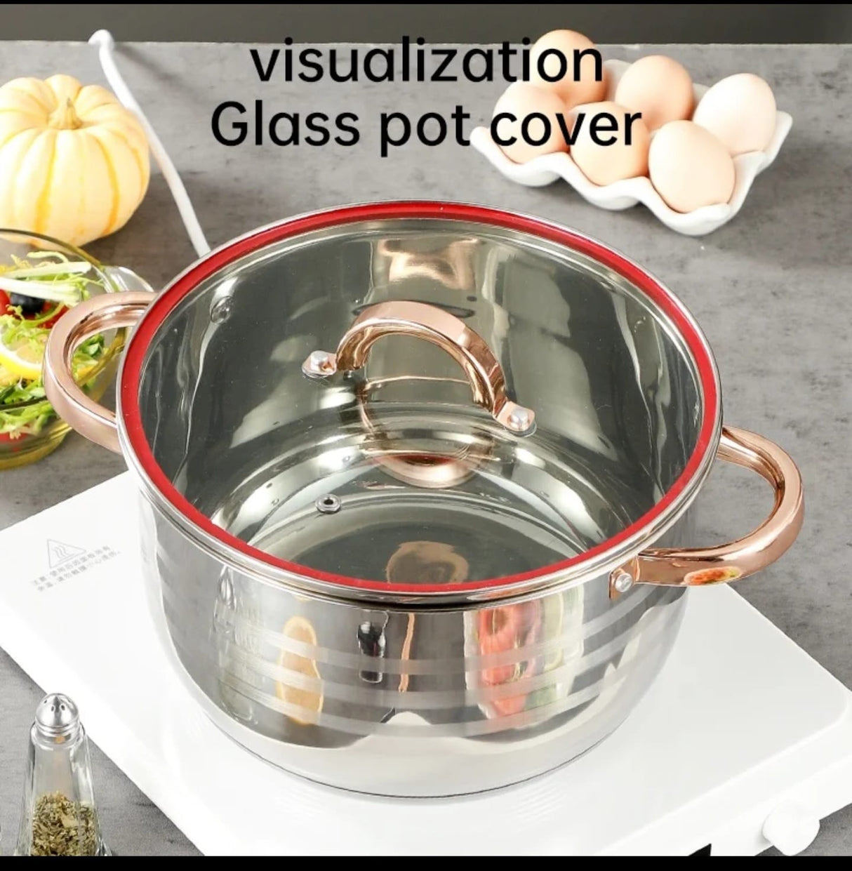 Royal Louis 6-Piece Mirror Polish Cookware Set | Gold Handles, Non-Stick Induction Pots Kenya