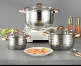 Royal Louis 6-Piece Mirror Polish Cookware Set | Gold Handles, Non-Stick Induction Pots Kenya